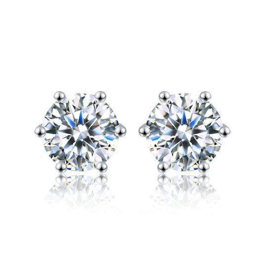 D-Farb-Moissanit-Ohrstecker 0,1-2 ct, zertifiziert, im Labor gezüchtet, 925er Sterling