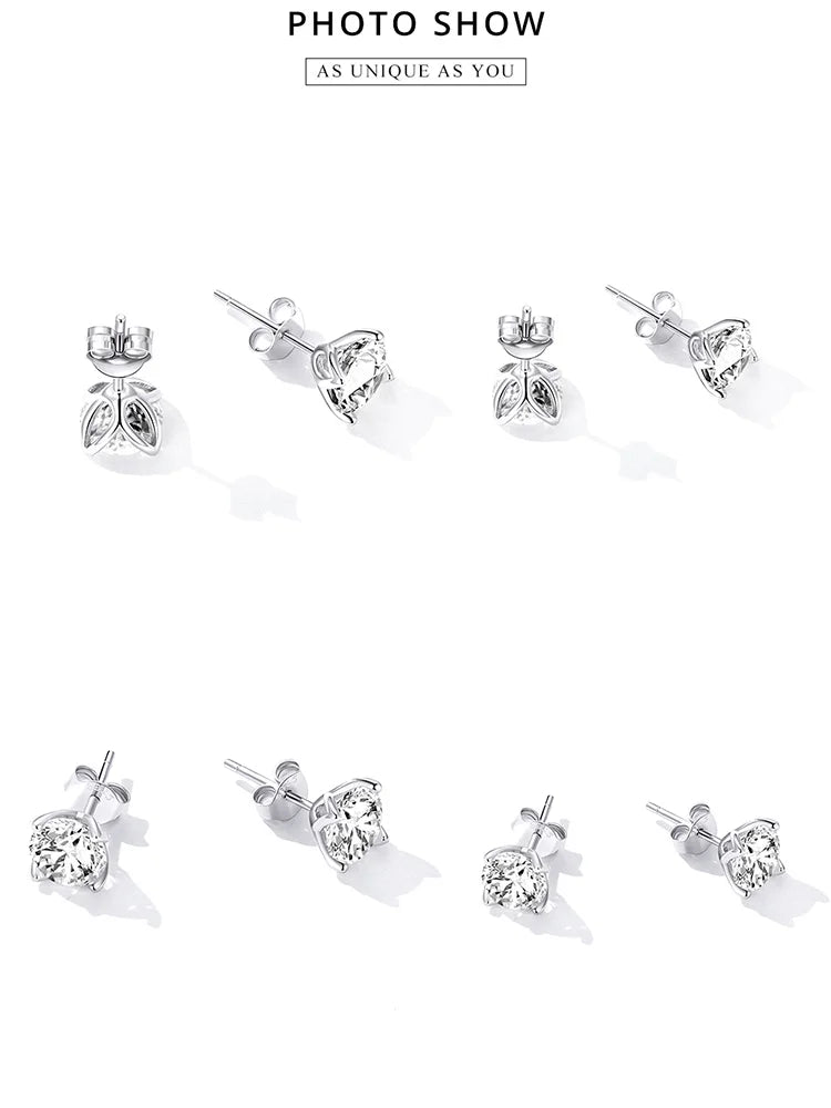 D Farbe VVS1 1 Karat Moissanit Ohrstecker 925 Sterling Silber Hochzeitsgeschenk