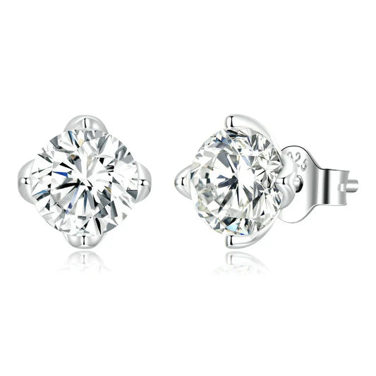 D Farbe VVS1 1 Karat Moissanit Ohrstecker 925 Sterling Silber Hochzeitsgeschenk