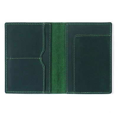 First-layer Cowhide Vintage Handmade Passport Holder Document Organizer Protective Case