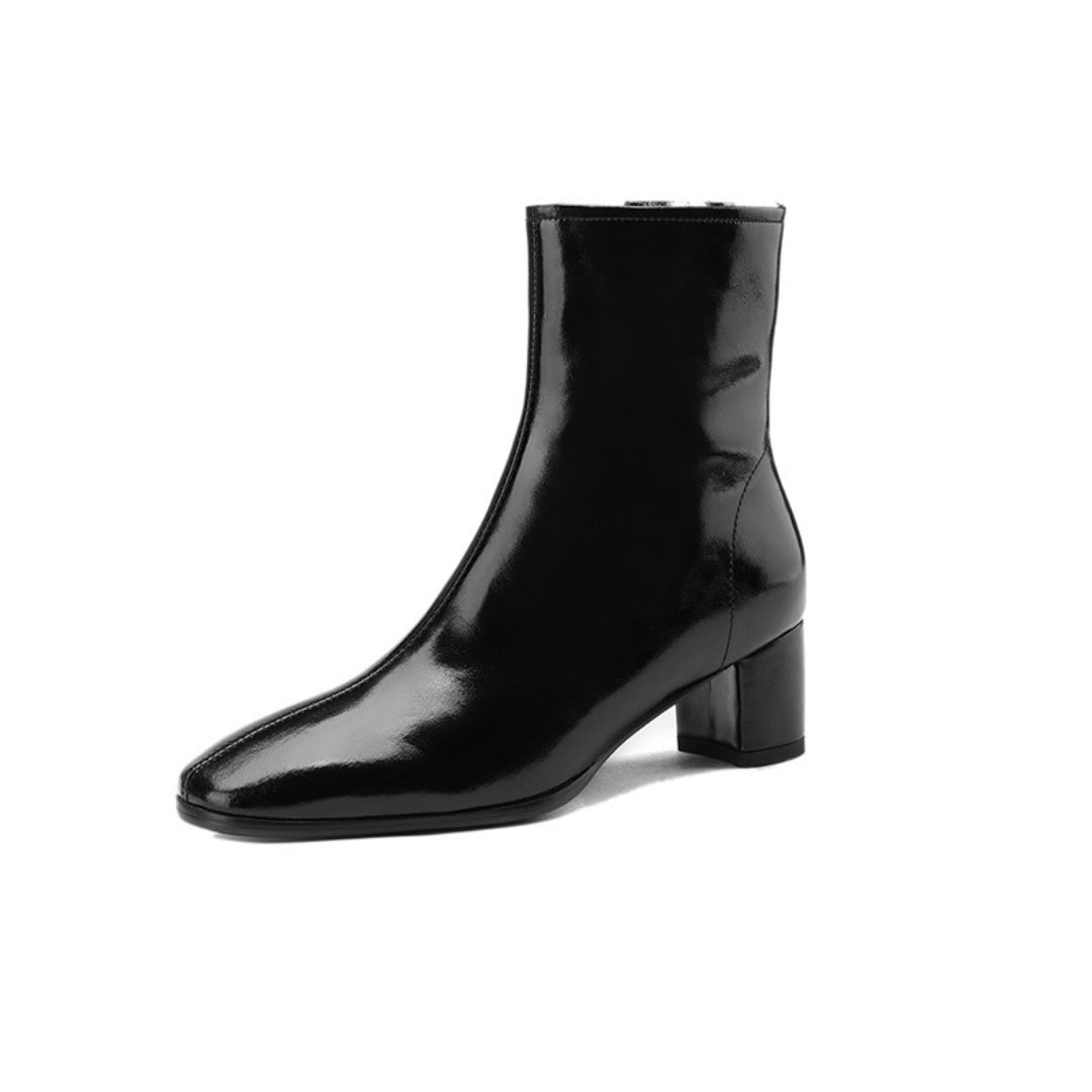 Women's Short Boots, Chunky Mid-heel, Thick Fur Snow Boots, Cotton Boots