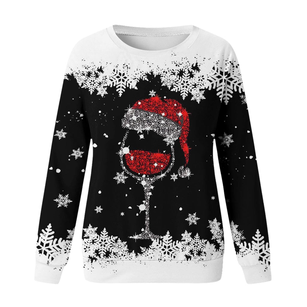 Christmas New Women's Round Neck Sweater 3D Digital Printing Casual Women's Clothing