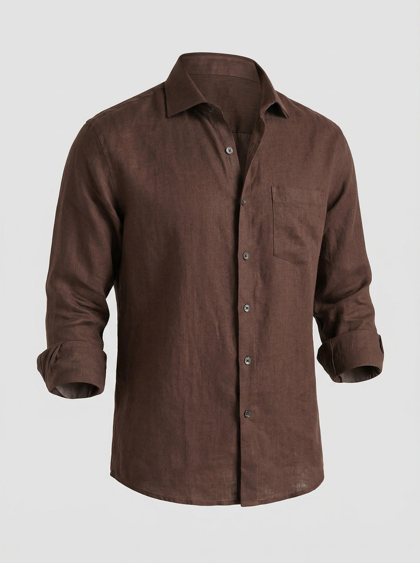 French-style Luxury Pure Linen Long-sleeve Shirt In The Old-money Aesthetic