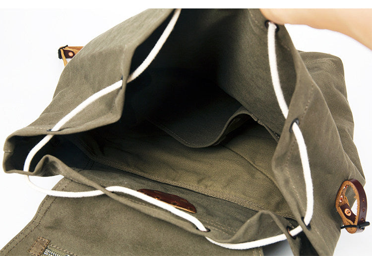 Large Capacity Motorcycle Heavy-duty Canvas Retro Backpack