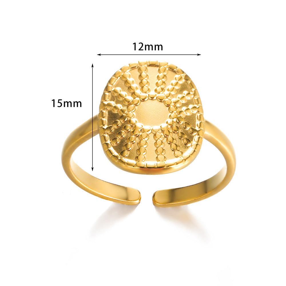 Geometric Line-cut Hollow Mens And Womens Ring