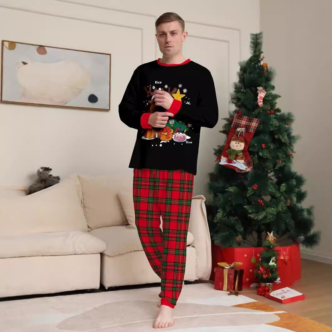 Cute Creative Christmas Deer Plaid Family Dress