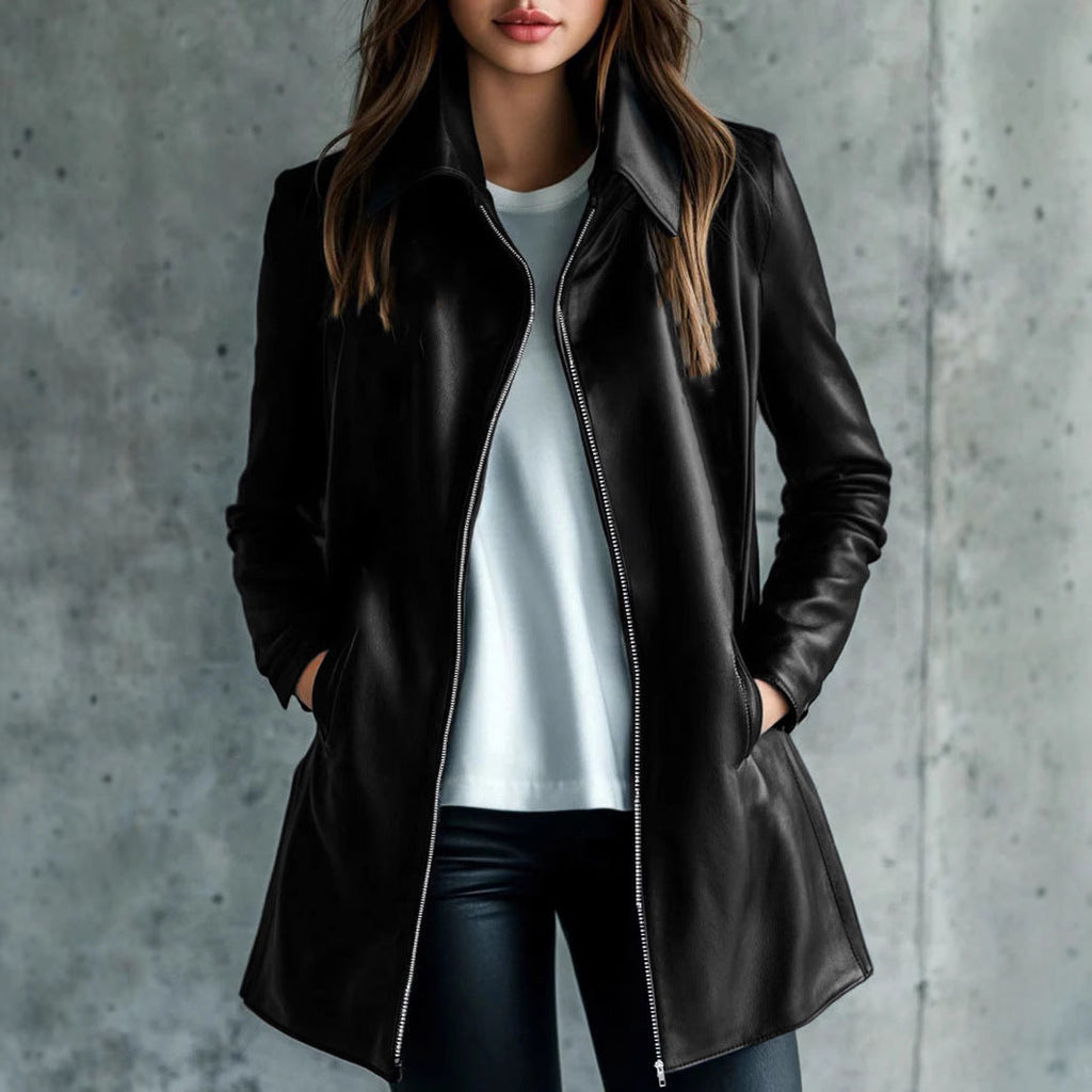Women's Leather Jacket Elegant High-grade Versatile Casual