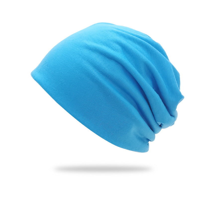 Solid-color Double-layer Pullover Beanie Thin Style