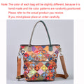 Top-grain Leather Floral Patchwork Shoulder Crossbody Bag