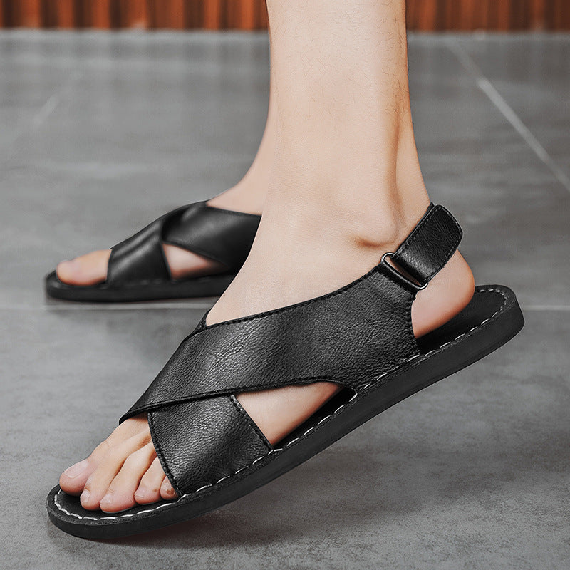 Cross-border Plus-size Foreign Trade Hand-sewn Sole Sandals