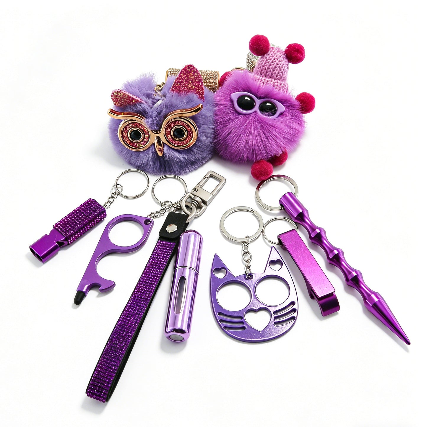 Ins Little Coal Ball Self-defense Keychain