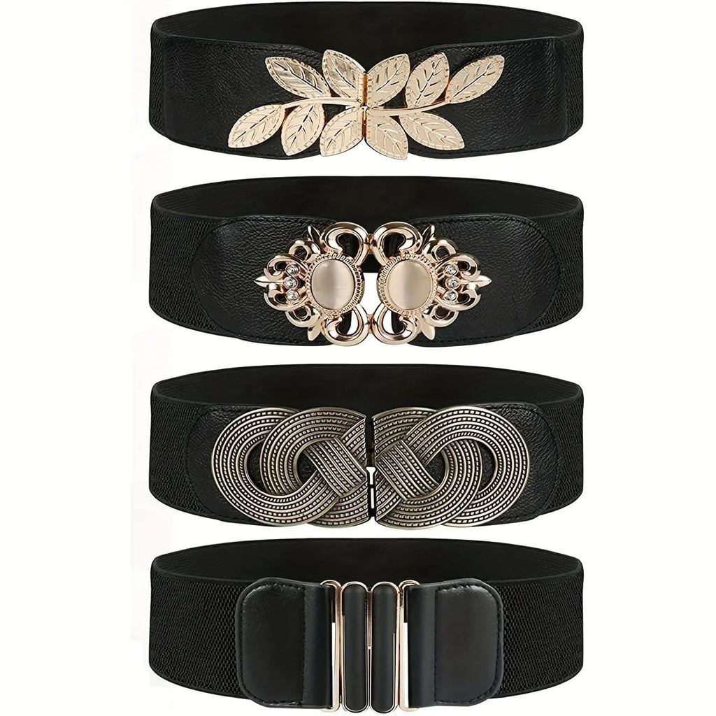 Elegant Retro Metal Buckle Belt Women