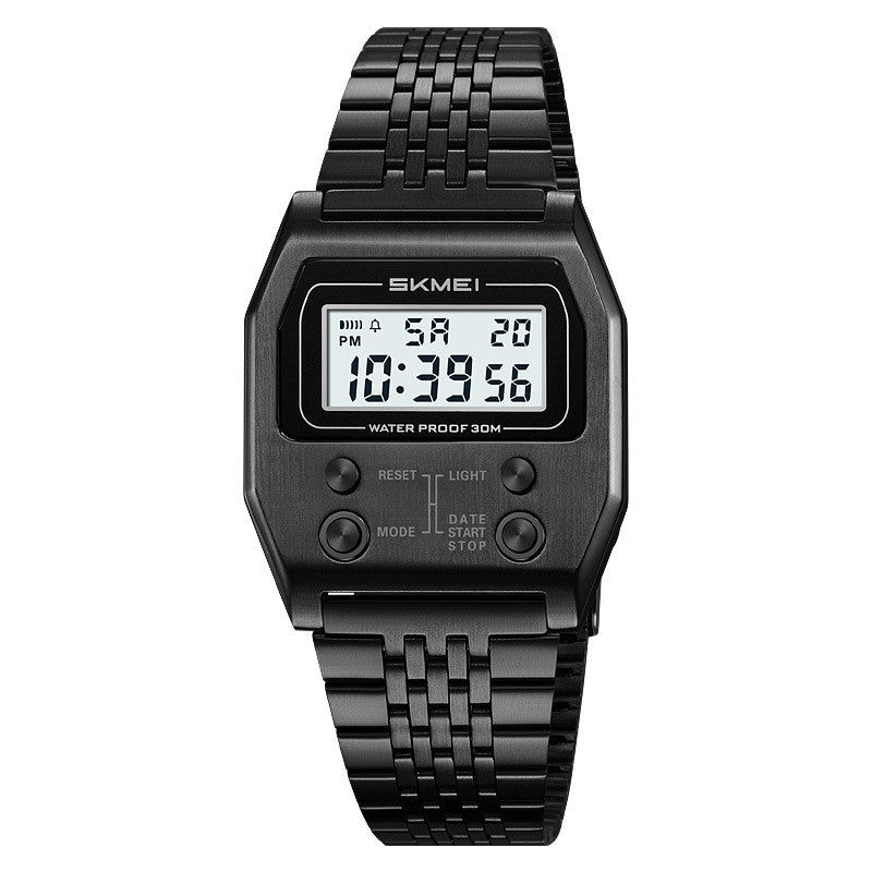 Retro Digital Minimalist Trendy Waterproof Mens Watch Multi-function Digital Watch For Men