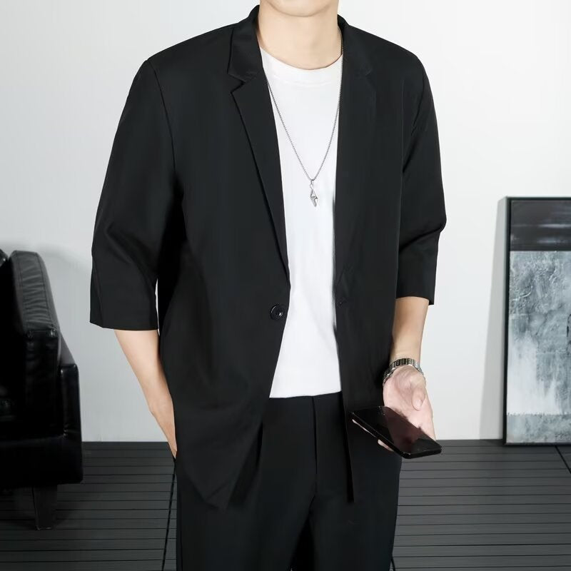 Five Quarter Sleeve Petite Blazer Hong Kong Style Trendy Brand Single Breasted Coat