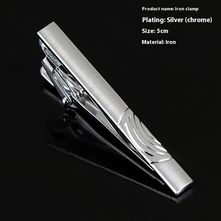 Men's Formal Wear Business Silver Simple Fashion Short Tie Clip