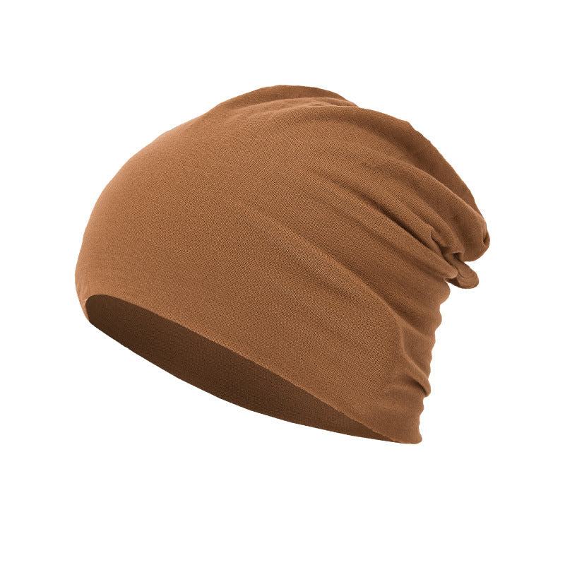 All-season, Versatile Solid-color Slouchy Beanie With A Knitted Wrap-around Design