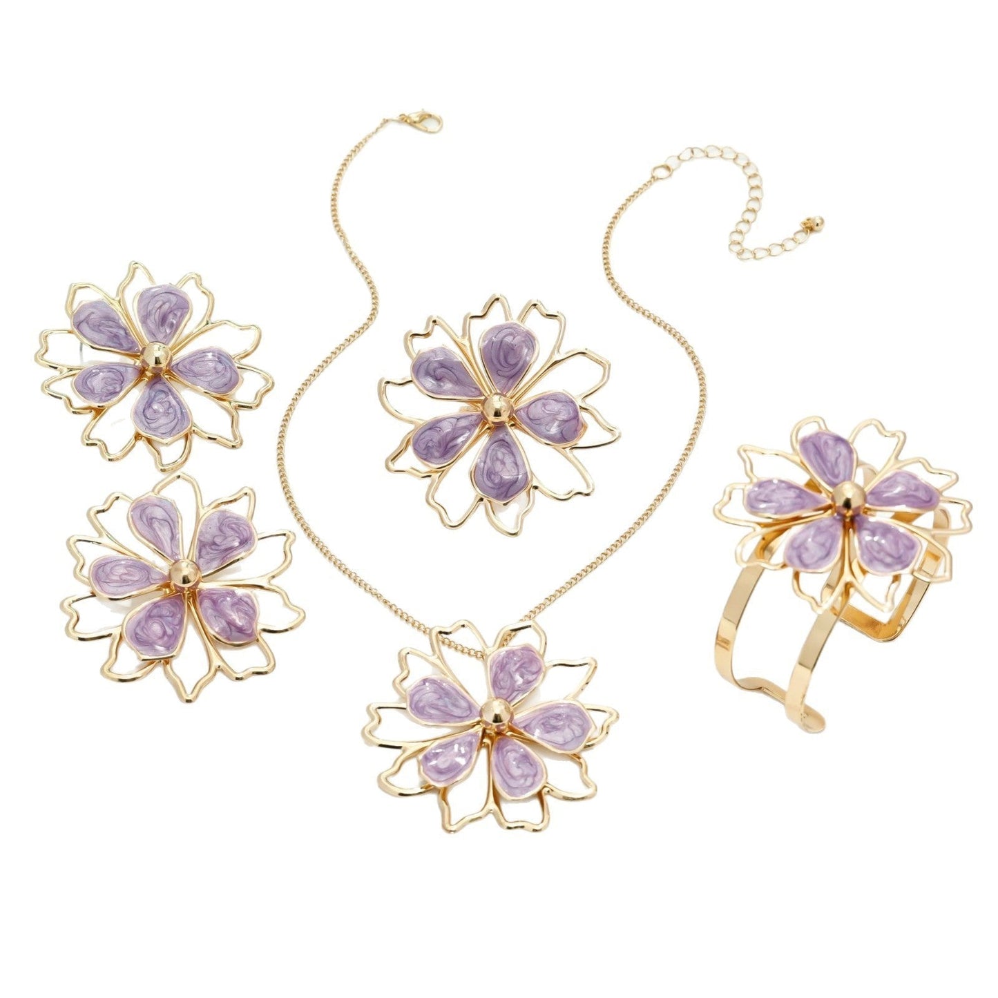 Three-dimensional Flower Ring Bracelet