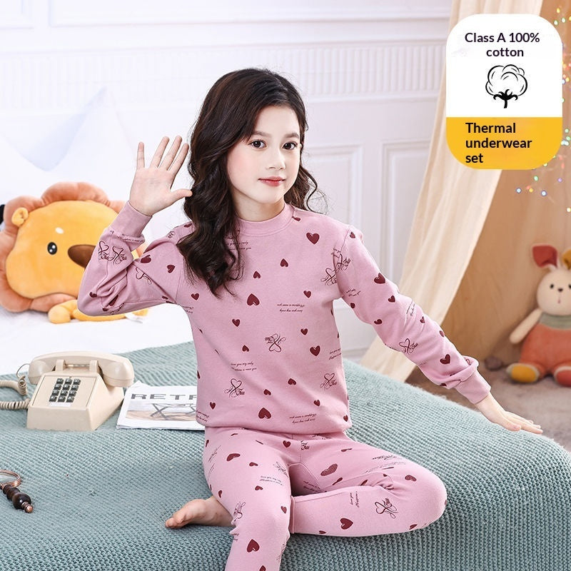 100 Cotton Underwear Set Autumn Tops And Pants Base-layer Shirts