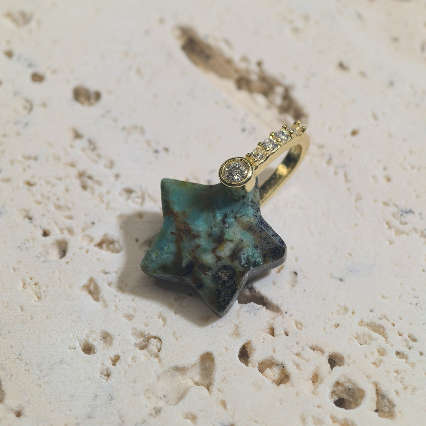 Natural Stone Cut-surface Star Pendant Five-pointed Star Charm