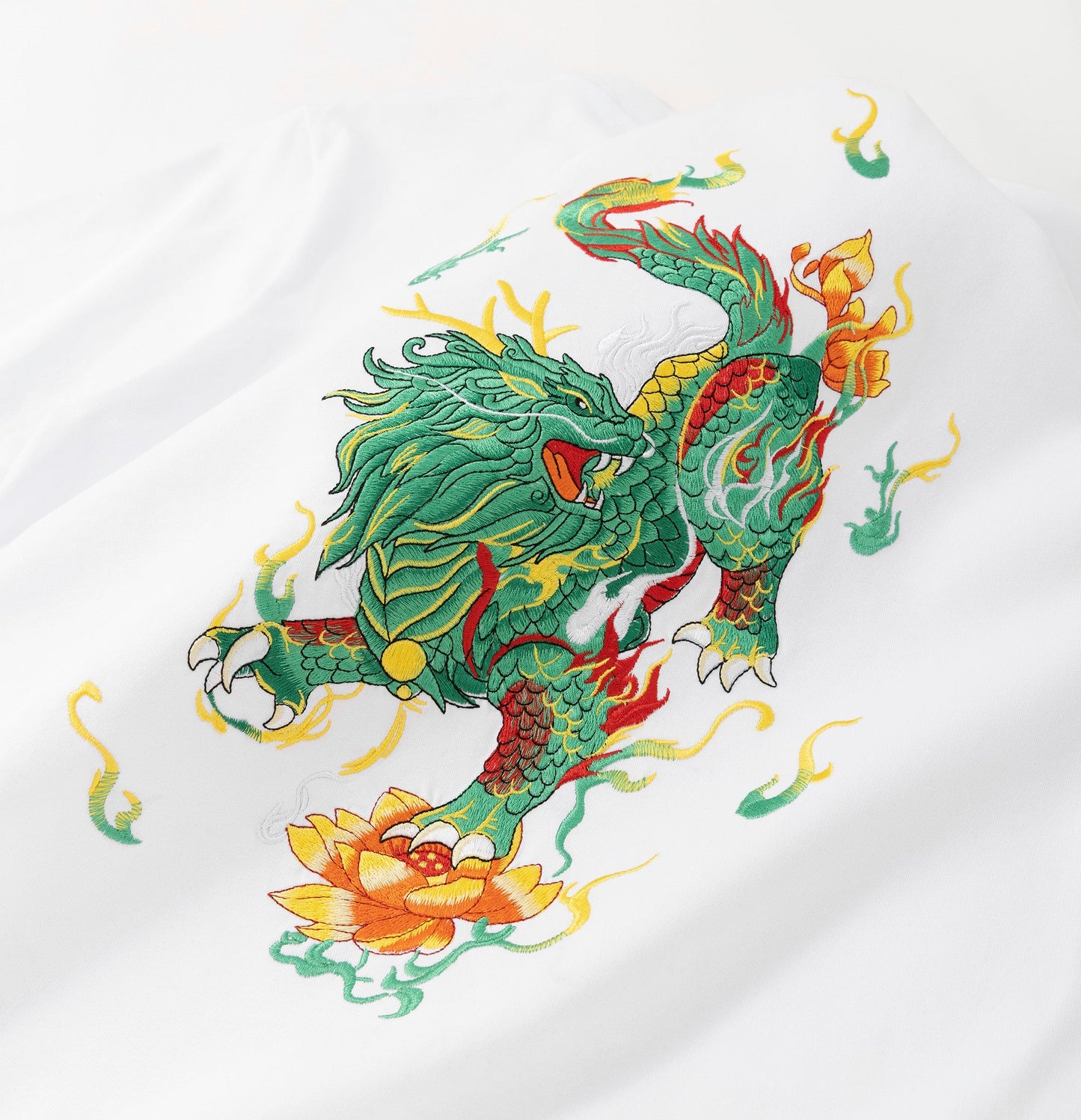 T-shirt brodé Kirin émeraude KH759