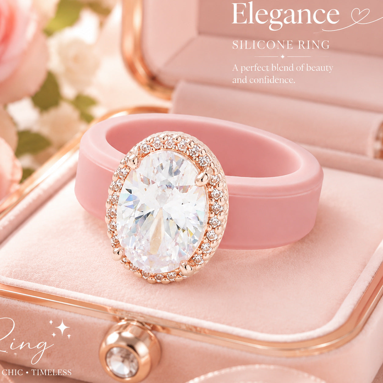 Niche Silicone Ring With Zircon Inlays