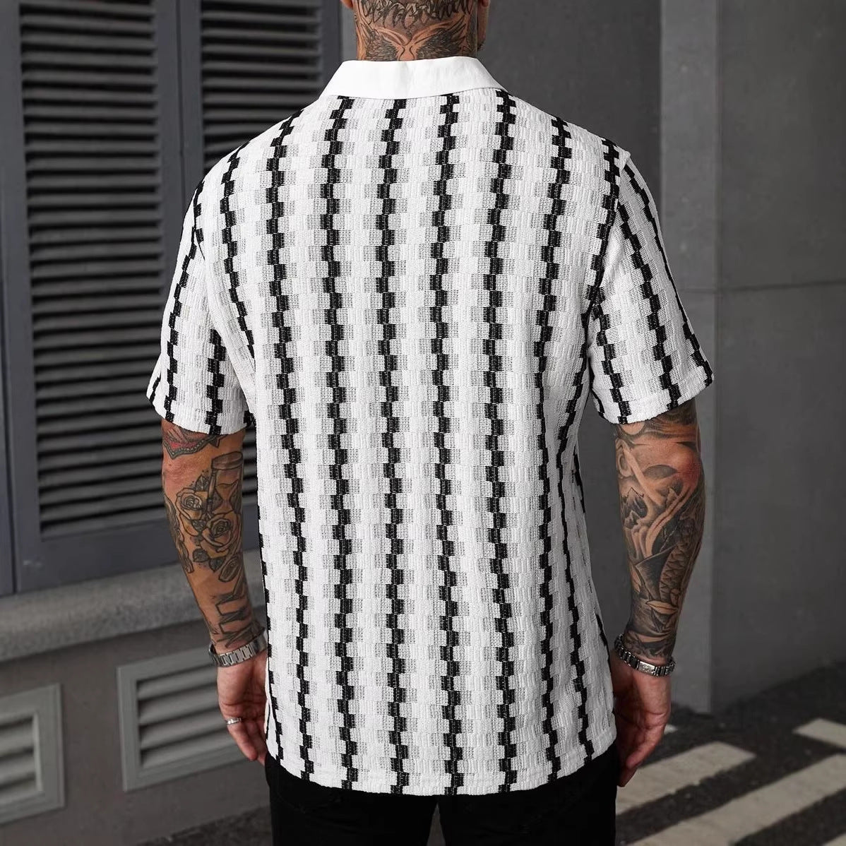 Men's Retro Plaid Knitted Short Sleeve