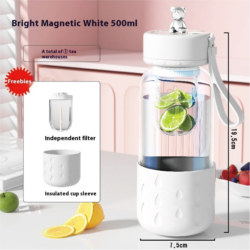 Magnetic Tea Infuser Glass Cup