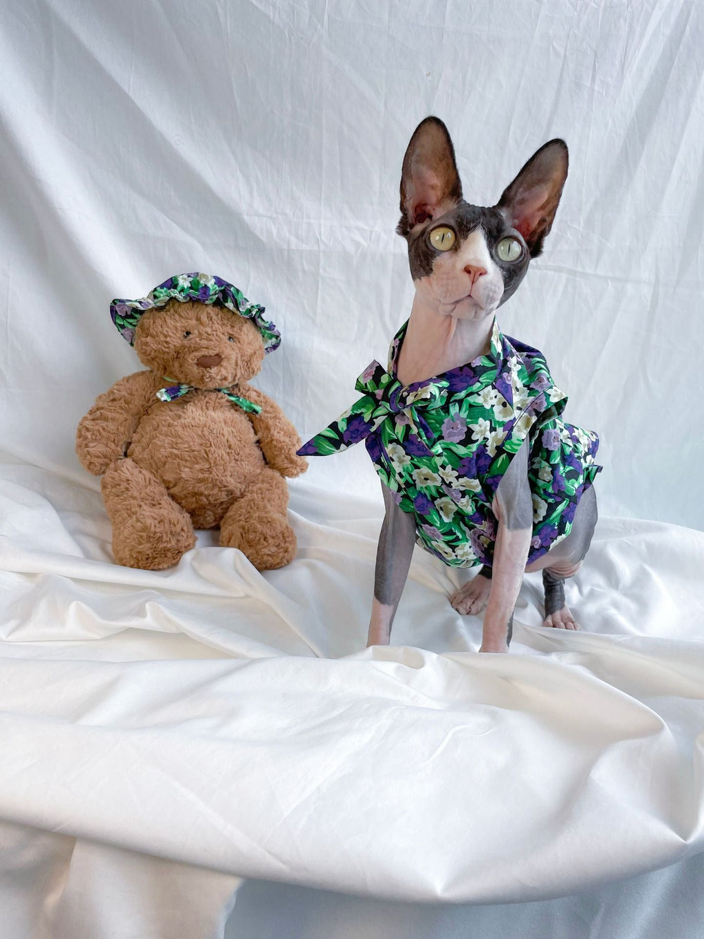 Cat Clothes Summer Thin Floral Dress Sphinx Hairless