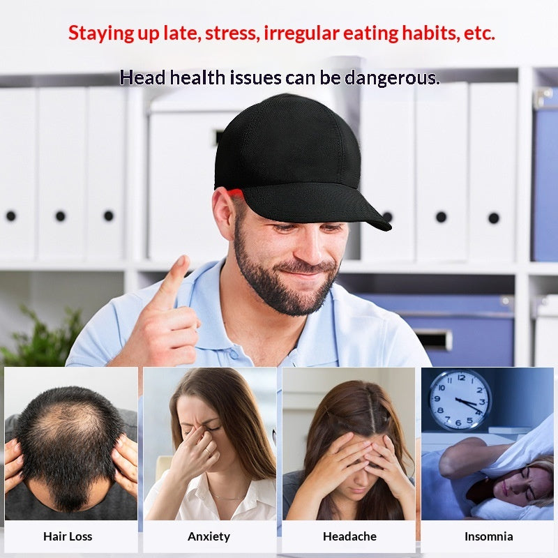 180LED Infrared Phototherapy Cap, Red Light Hot Compress For Hair Care