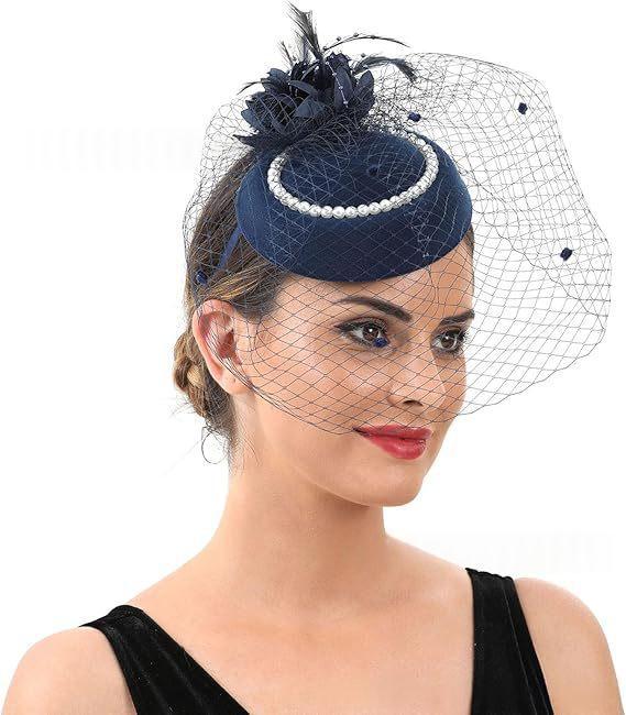 Retro Tulle Hat With Flowers For The Stage
