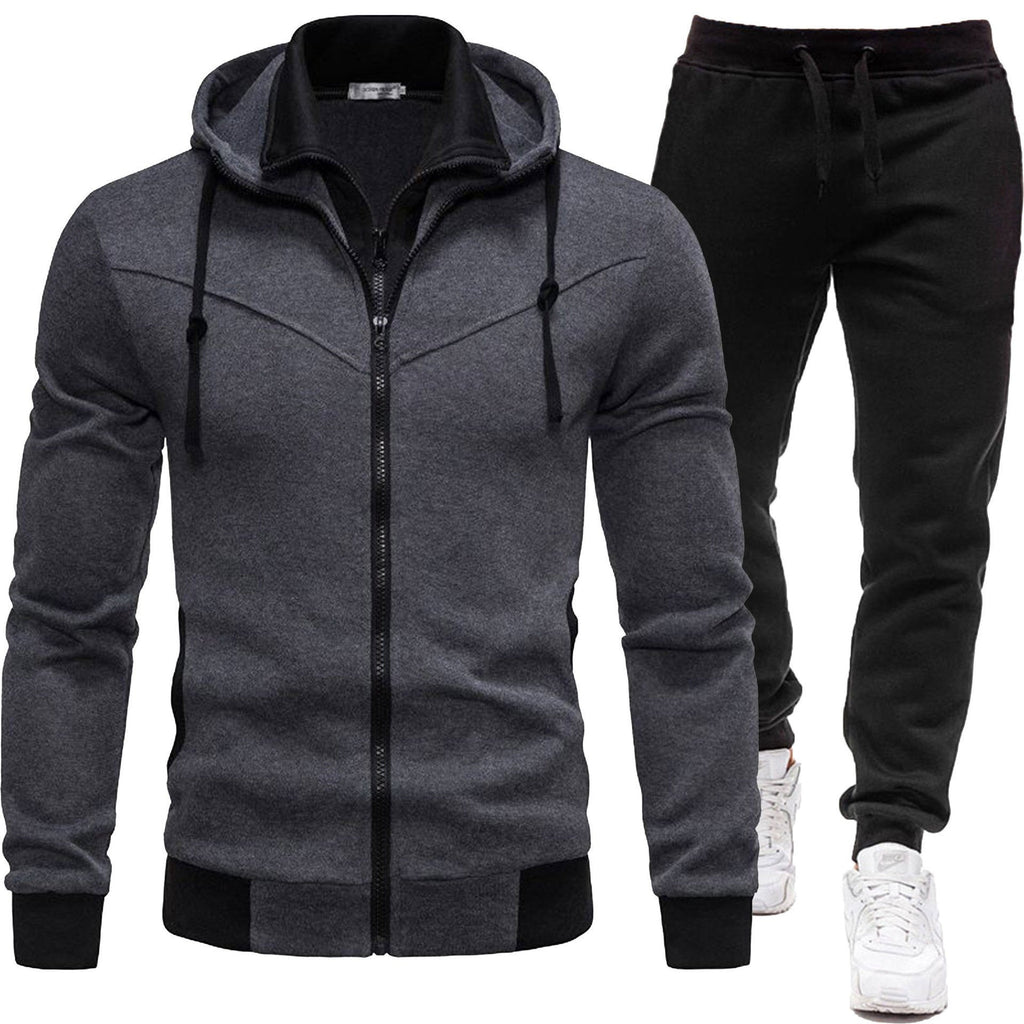 Sport-Style Patchwork Jacket And Casual Long-Sleeve Pants