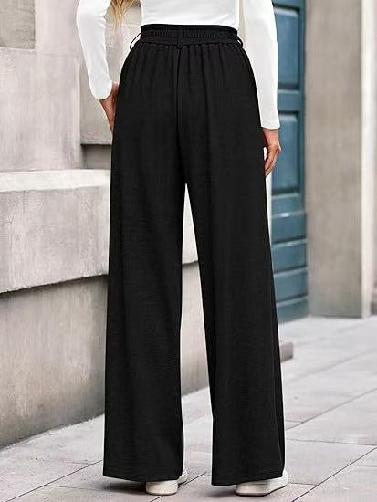 Solid Color Straight-leg Wide-leg Pants Women