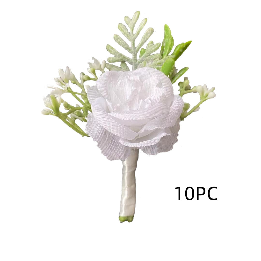 Korean Fabric Bride And Groom Corsage Rose Small Buds Silk Flower Before Marriage