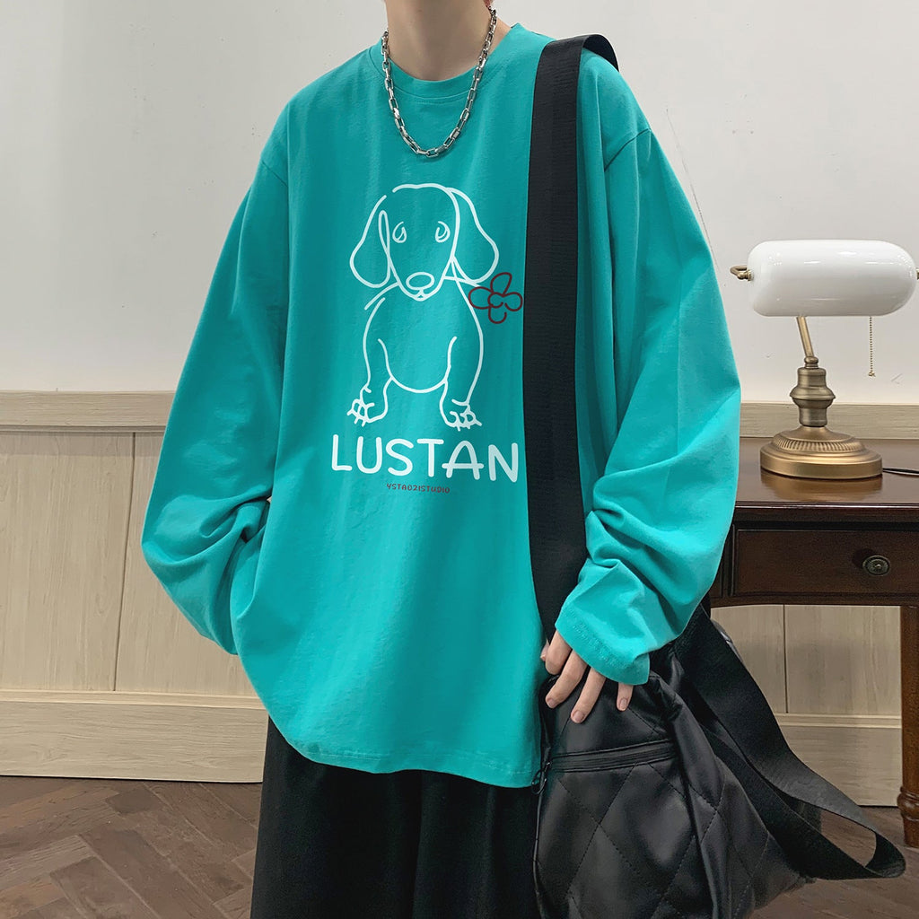 Cartoon Puppy Printed Long Sleeve T-shirt