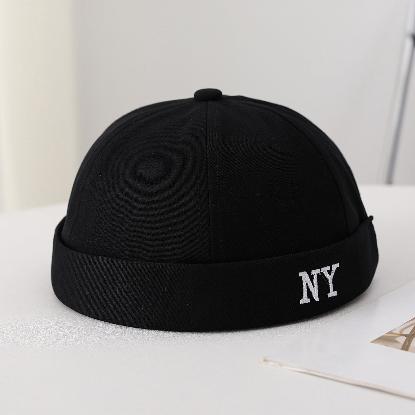 Men's Single-color Embroidered NY Letter Adjustable Trendy And Bohemian Style Landlord Hat, Suitable For Daily Casual Street Dance Outfits.