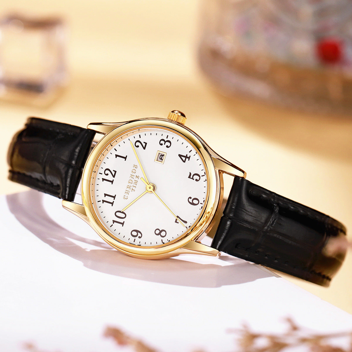 Womens Stylish And Minimalist Digital-dial Calendar Watch