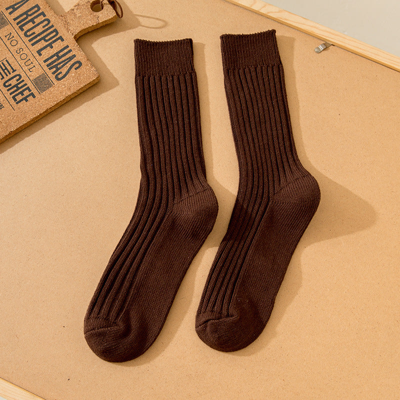 Double-needle Cotton Mid-calf Athletic Socks