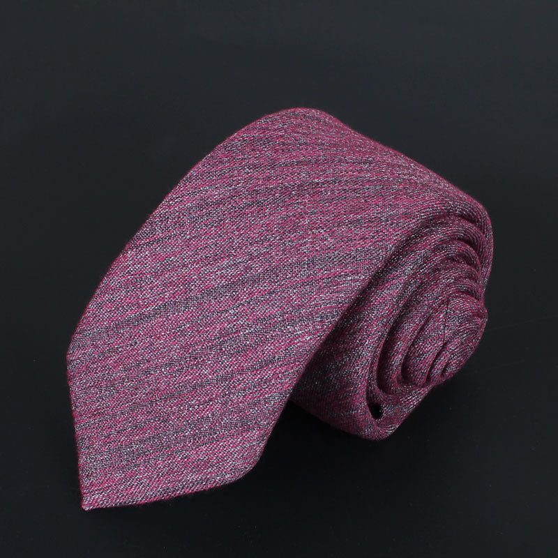 Solid Color Korean Style Narrow Cotton Men's 6cm Formal Wear Business Casual Wedding Tie