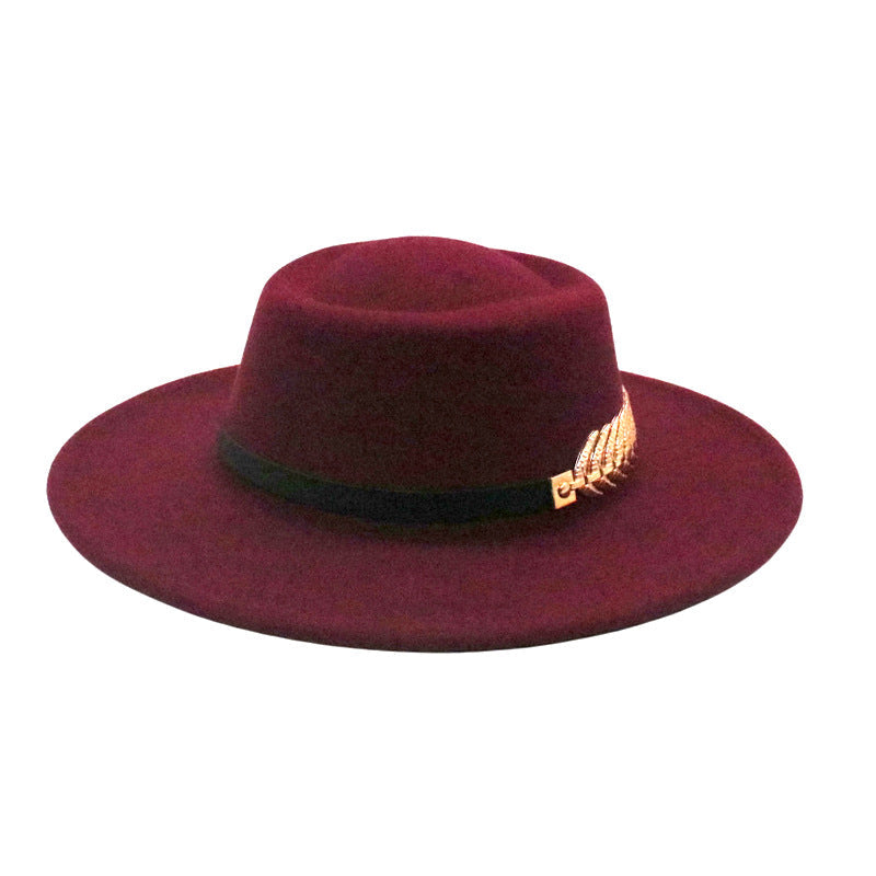 Retro AutumnWinter Wide-Brimmed Wool Jazz Hat