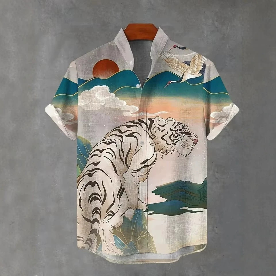 Mens 3D-printed Hawaiian Shirt