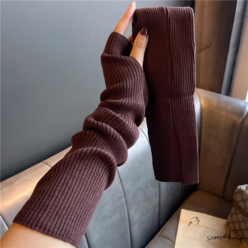 Versatile Gloves For Girls Arm Warmers Knitted Sleeves Long Fingerless Covers