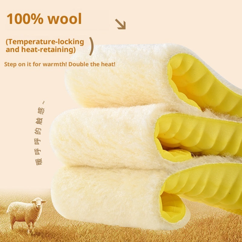 Cloud Winter Warm Height Increasing Insole Wool Fleece Lined