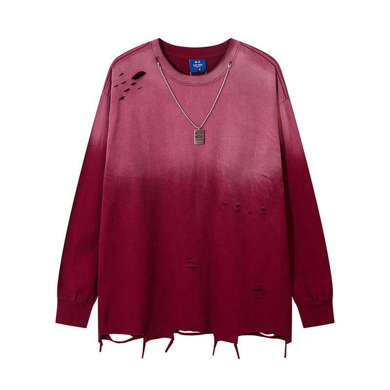 Tie-dye Gradient Long-Sleeve T-Shirt For Men