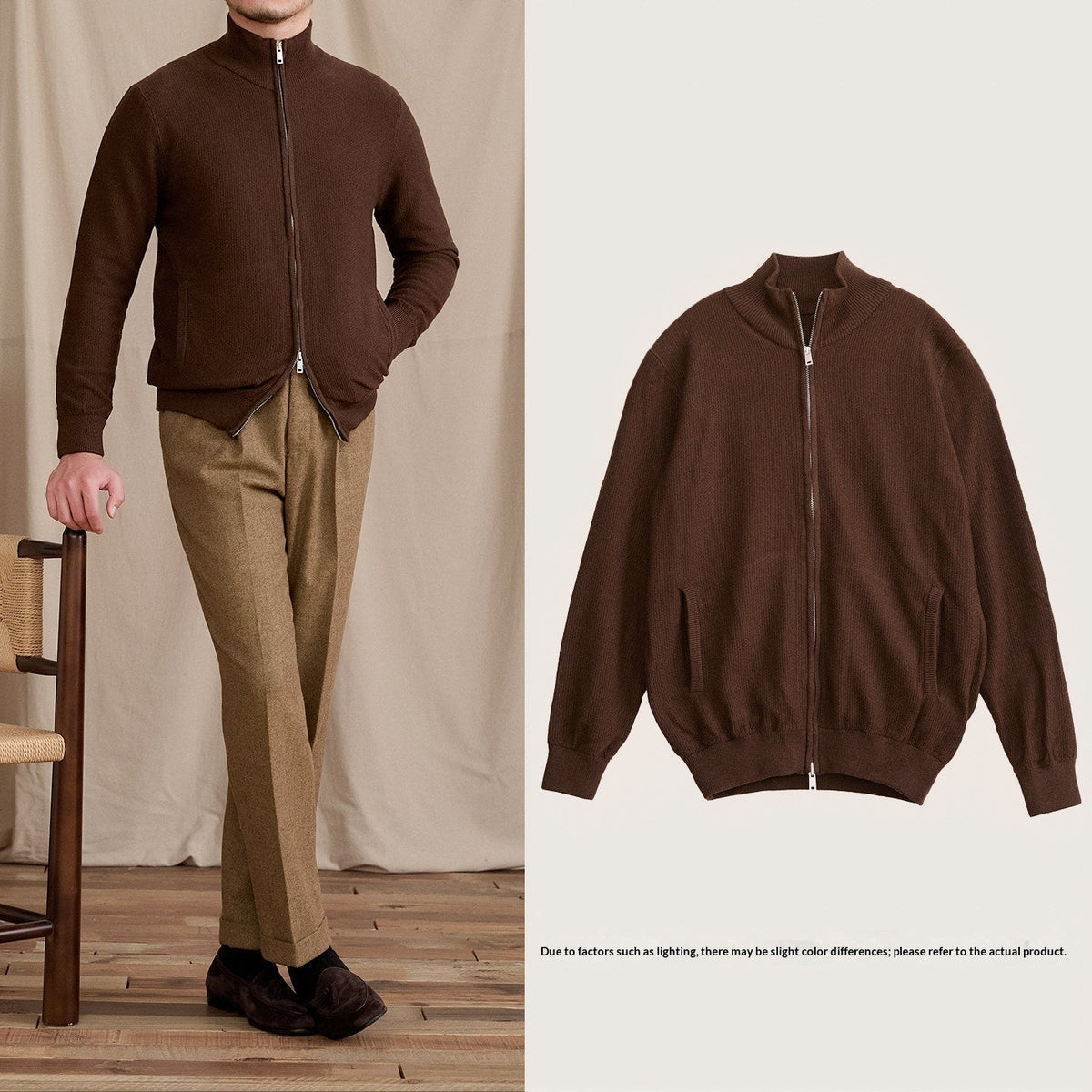Slim-fit Lightweight Wool-blend Knit Commuter Jacket
