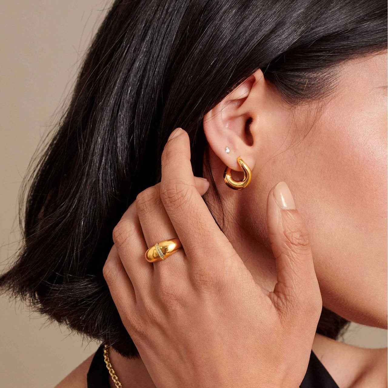 Irregular Curved 18k Gold plated Earrings For Women
