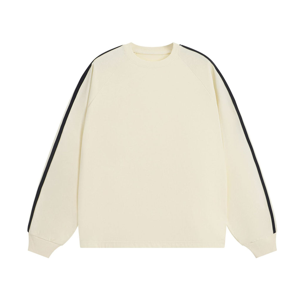 American-style Retro Three-bar Long-sleeved T-shirt For Men