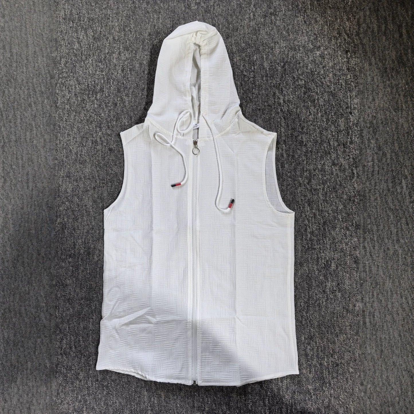 Mens Stylish Sleeveless Hooded Zip-up Cardigan