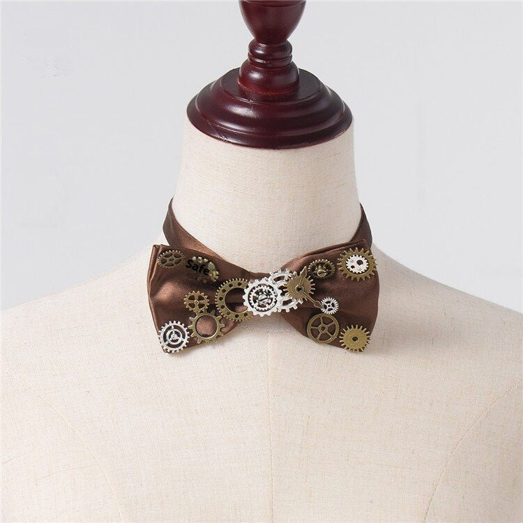 Men's Steampunk Fabric Butterfly Bow Tie