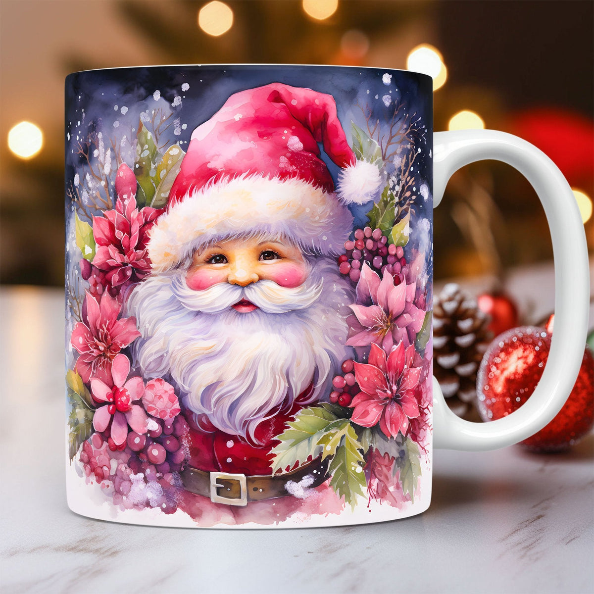 Creative 3D Christmas Ceramic Mug Snowman Santa Design