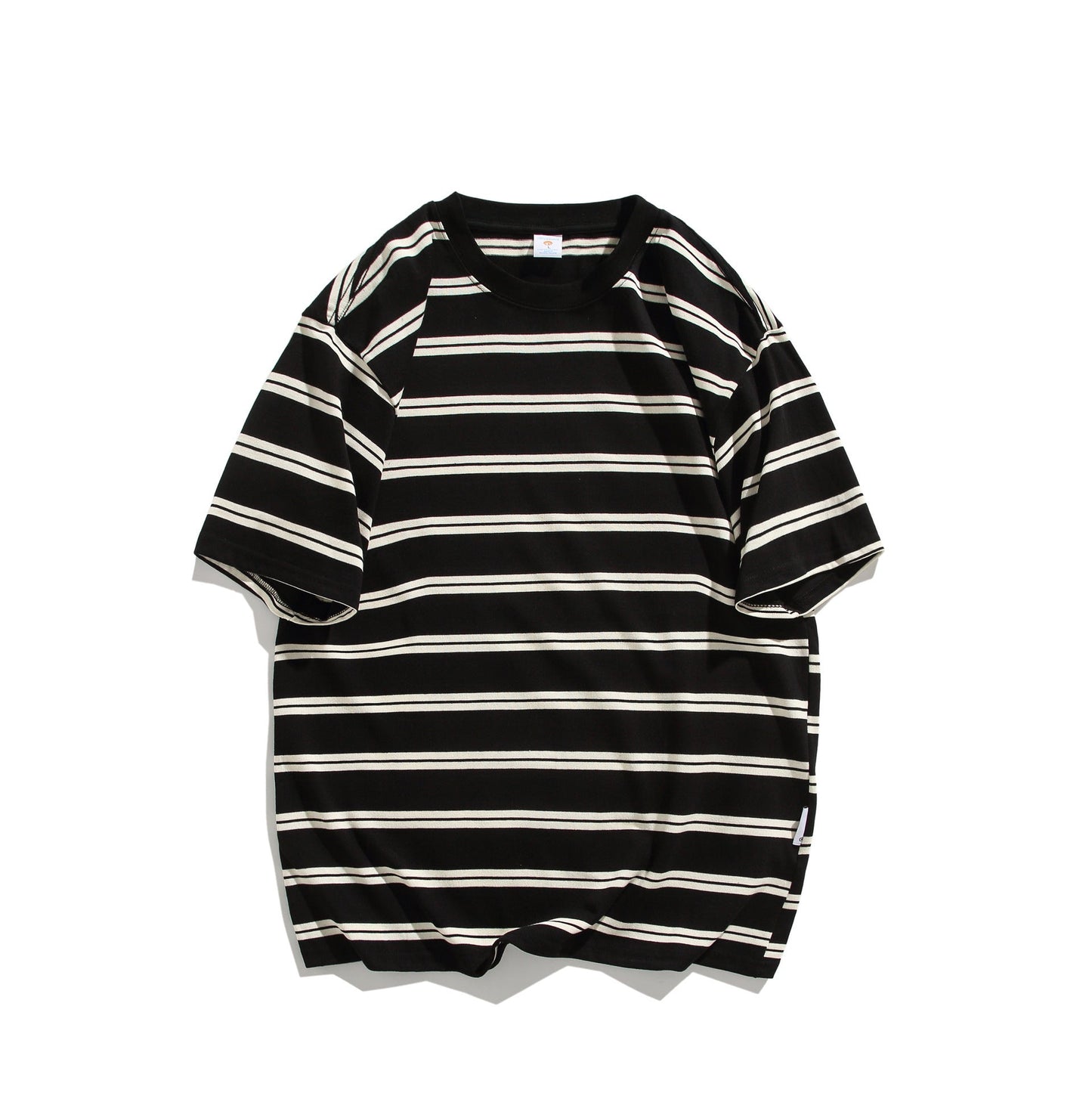 Summer Cotton Round Neck Short Sleeve Shirt